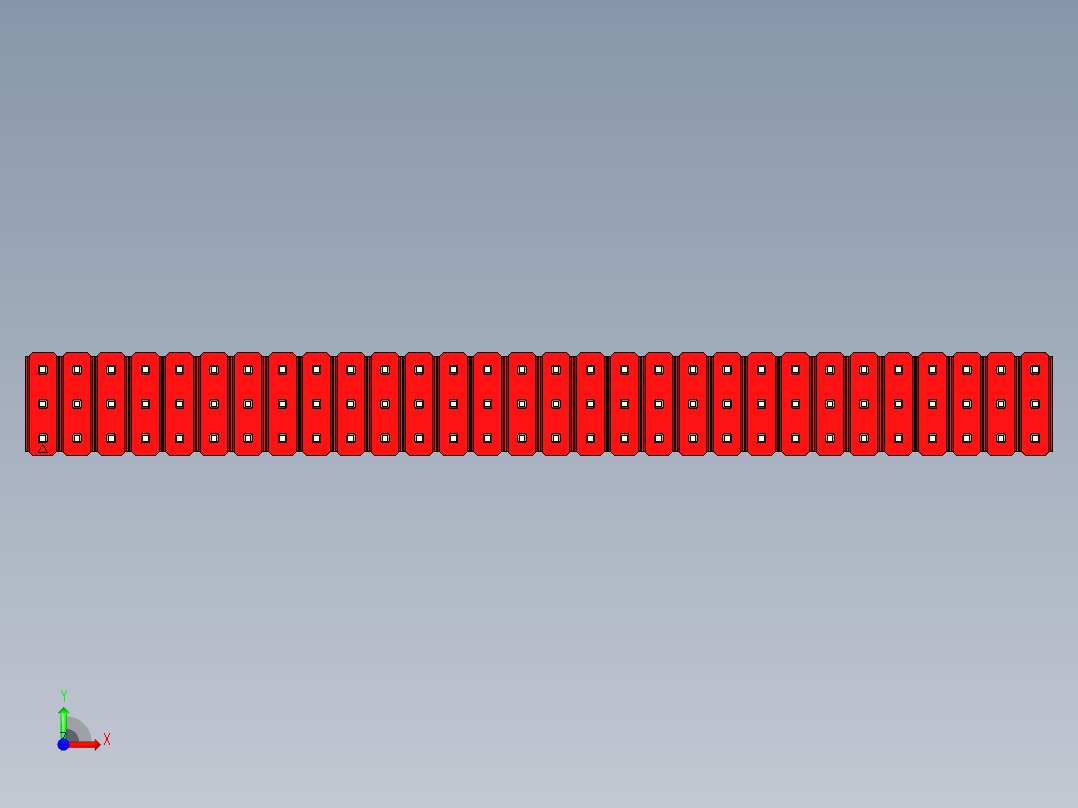 彩色公头100mil（2.54mm）系列-DS1021_red_3x30p_100mil_Type1_rev1.0前视图