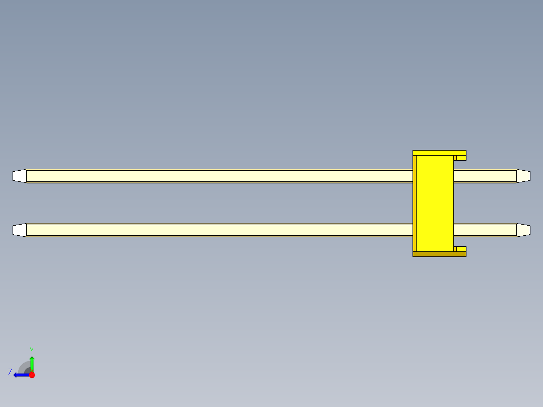 彩色公头100mil（2.54mm）系列-DS1021_yellow_2x19p_100mil_Type19_rev1.0右视图