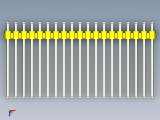 彩色公头100mil（2.54mm）系列-DS1021_yellow_2x19p_100mil_Type19_rev1.0俯视缩略图