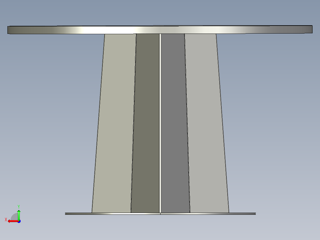 四方列餐台后视图