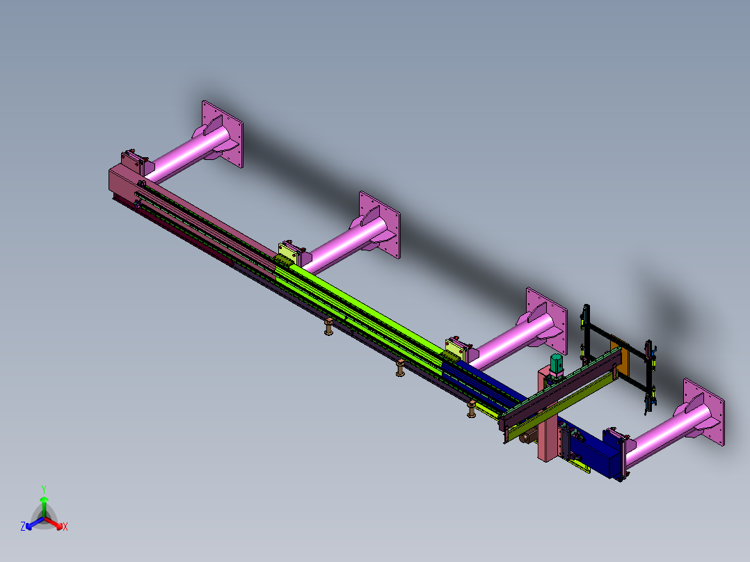卡车车顶钣金搬运移动机械手前视图
