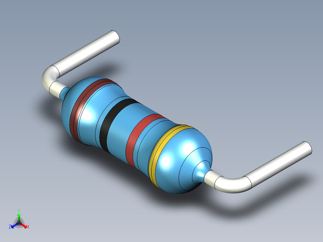无源元件封装-RES-0.25W-H-MF主视图