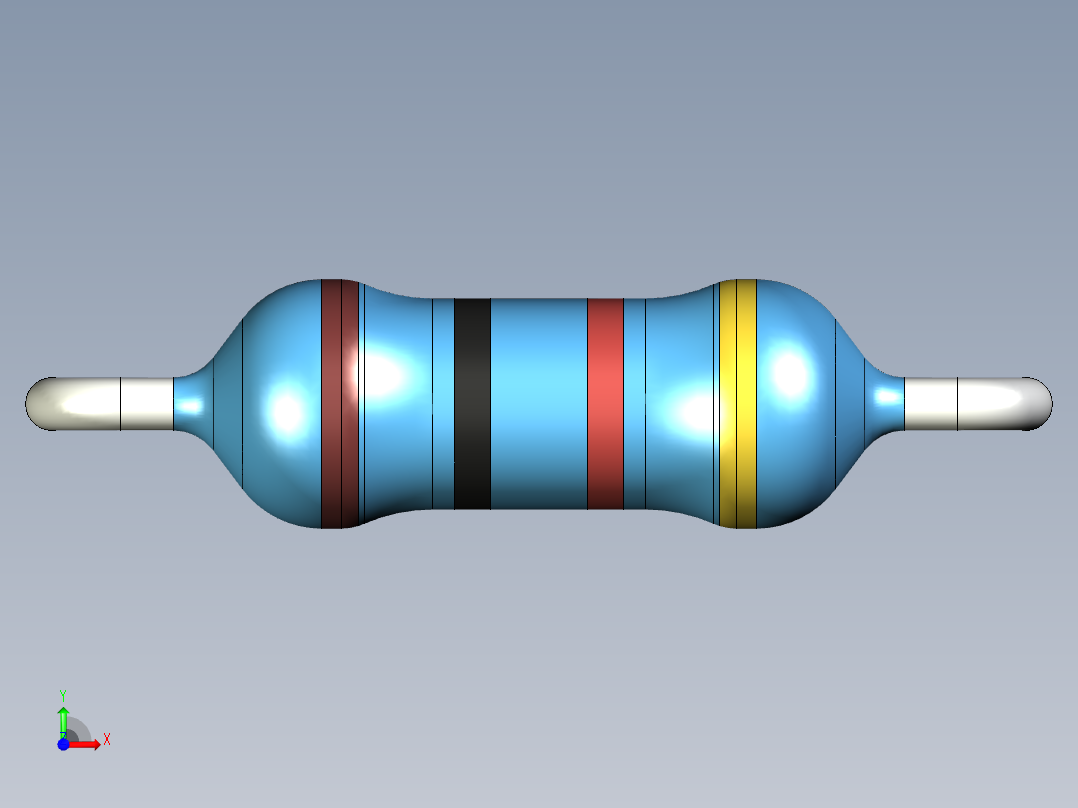 无源元件封装-RES-0.25W-H-MF前视图