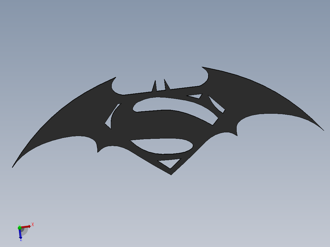 激光下料拼图蝙蝠侠图标AutoCAD, SOLIDWORKS 2016