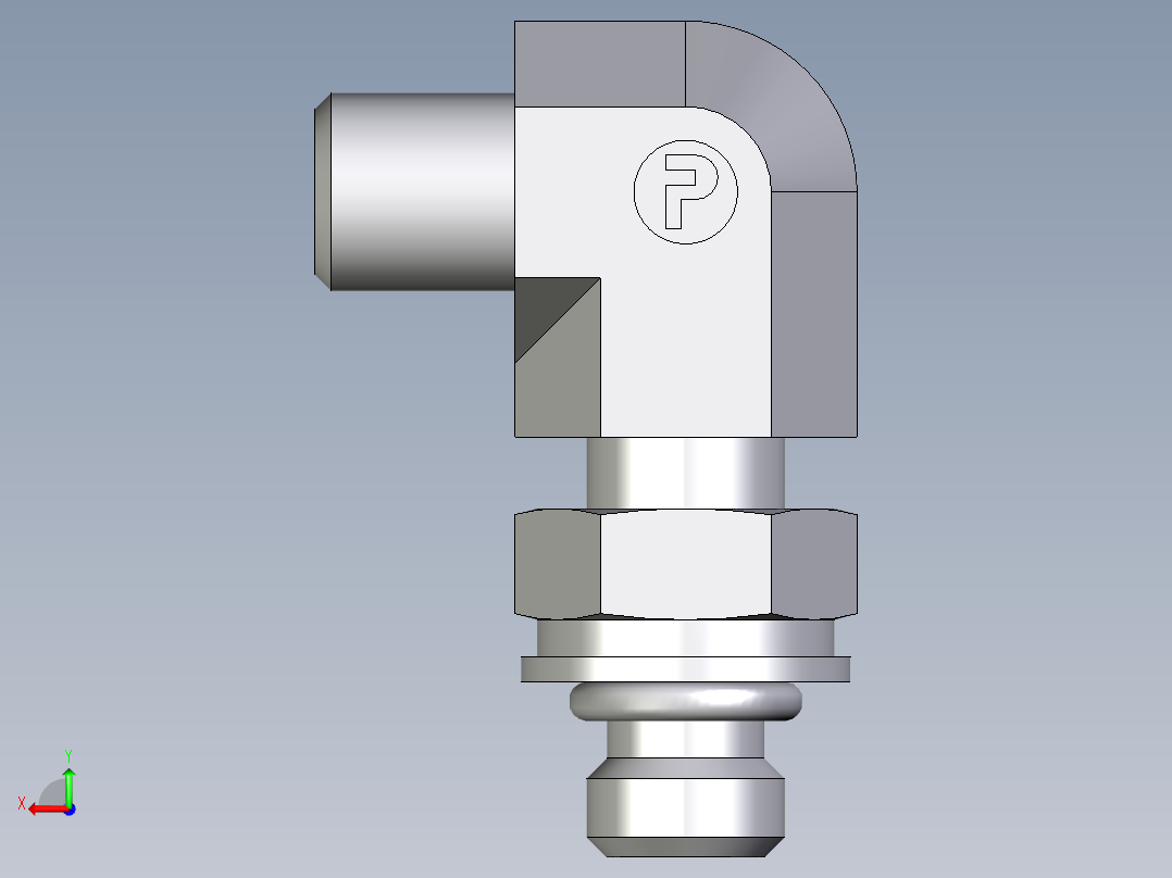卡套式工业通用硬管接头EO_Adjustable_Locknut_elbow_WEE04LLMOROMDCF后视图