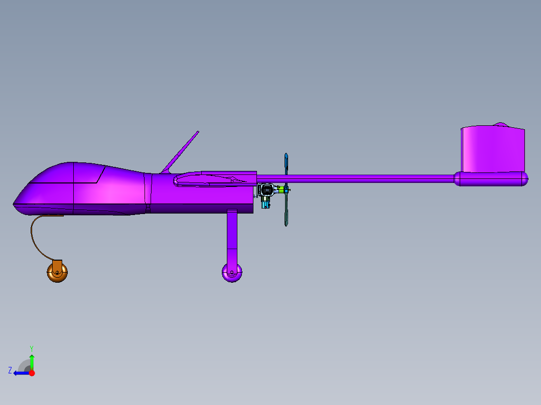 美国军用无人机UAV系列右视图