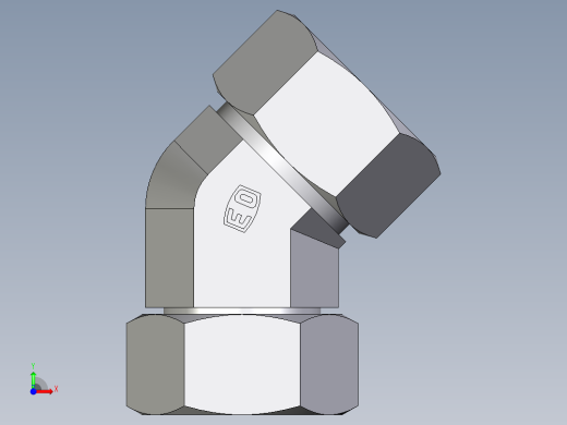 卡套式工业通用硬管接头EO_Swivel_nut_45_deg_elbow_EV38S71前视缩略图