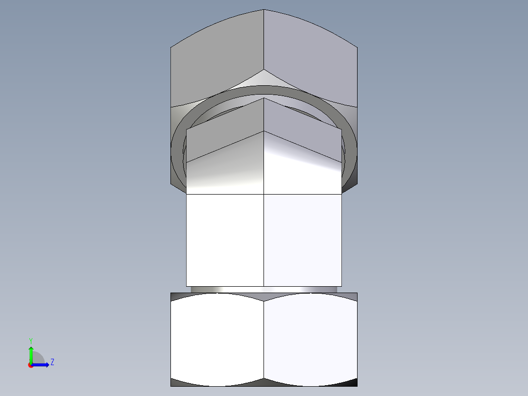卡套式工业通用硬管接头EO_Swivel_nut_45_deg_elbow_EV38S71左视图