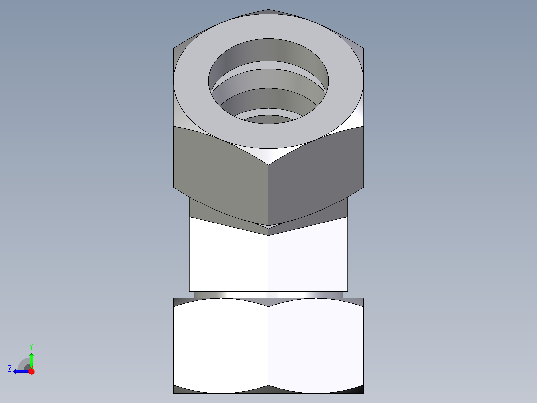 卡套式工业通用硬管接头EO_Swivel_nut_45_deg_elbow_EV38S71右视图