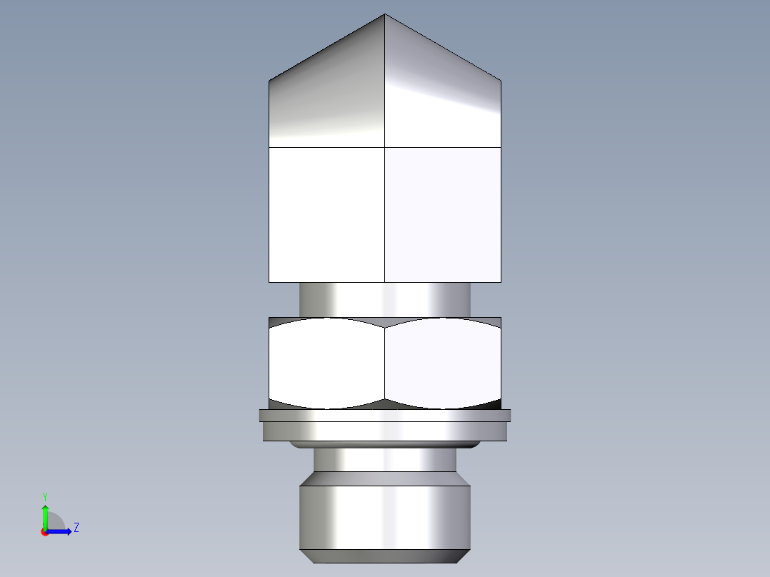 卡套式工业通用硬管接头EO_Adjustable_Locknut_elbow_WEE10ZLMCF左视图