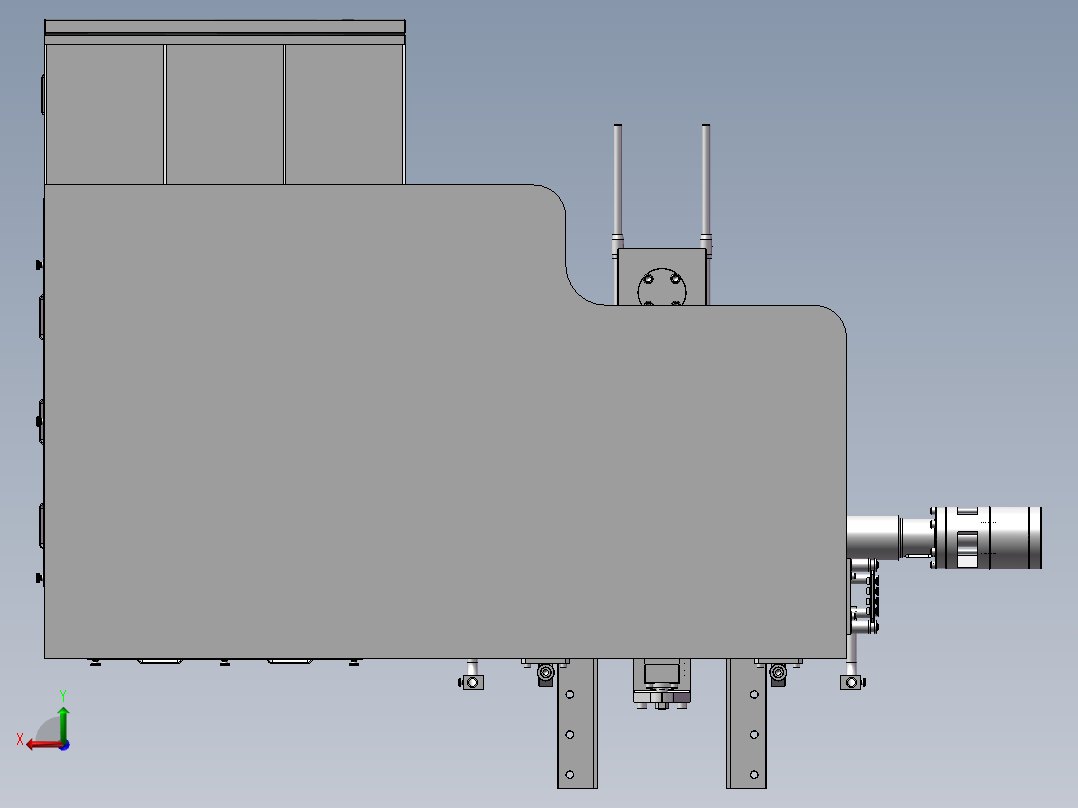 台面支撑支架后视图