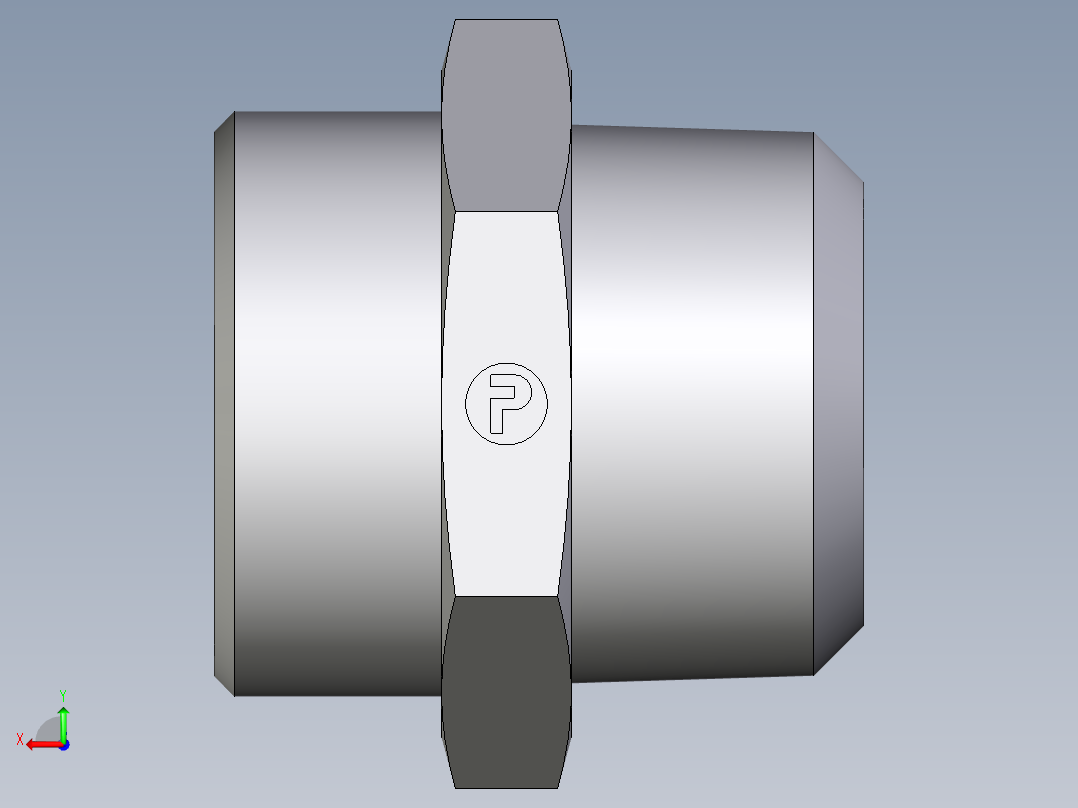 卡套式工业通用硬管接头EO_Male_Stud_connector_GE28LR1KEGCFX后视图