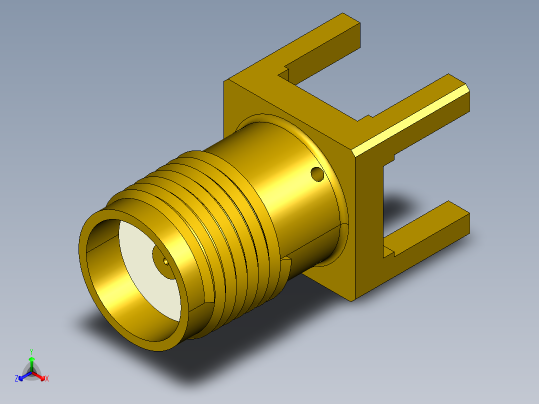 SMA接口19正等轴测图