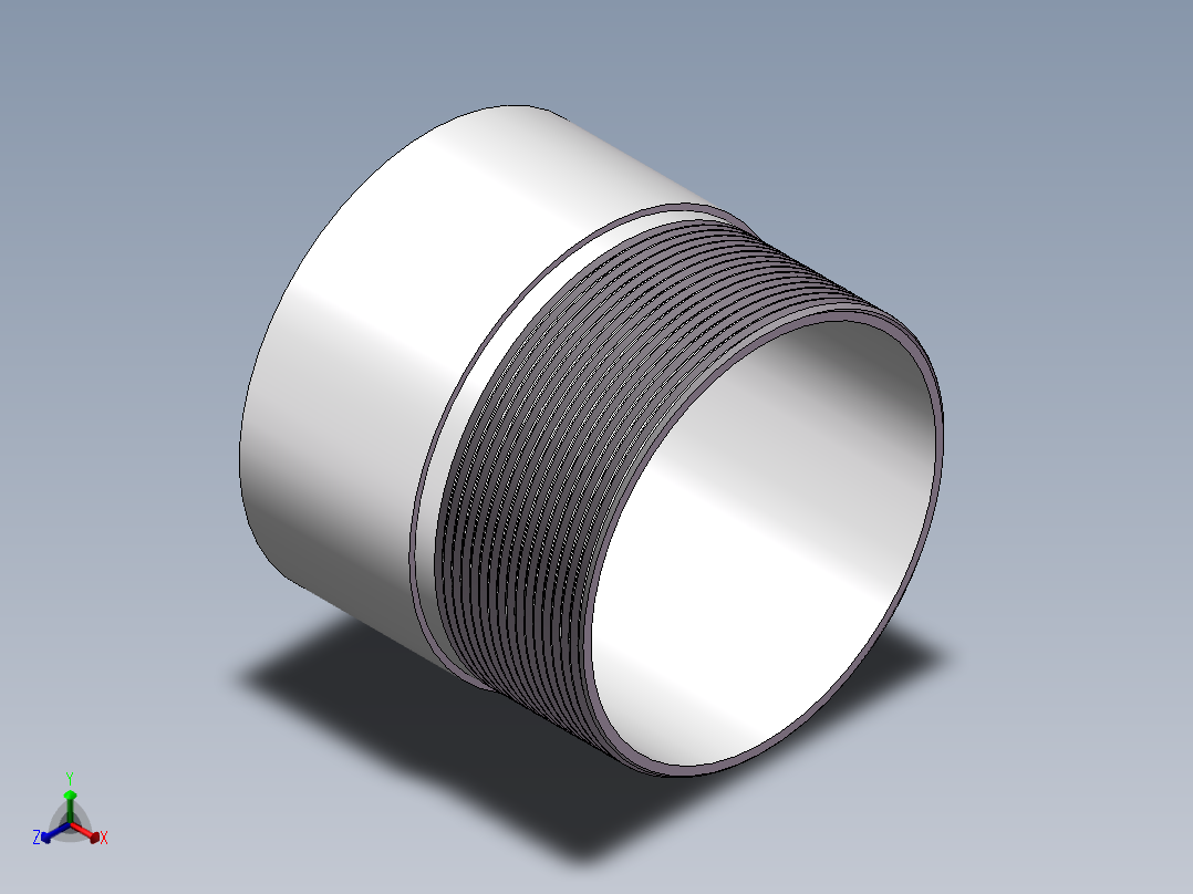 丝头-单外丝 DN80正等轴测图