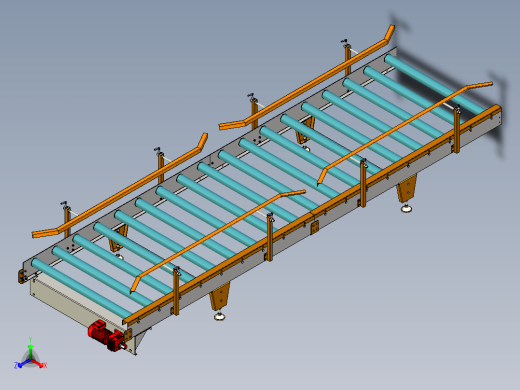 滚筒输送机motorized-roller-conveyor-stp正等轴测缩略图