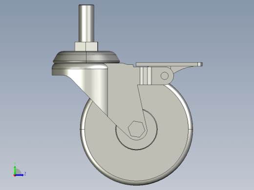GY-3寸万向螺杆 TPR轮带刹轮[GY-3]左视缩略图