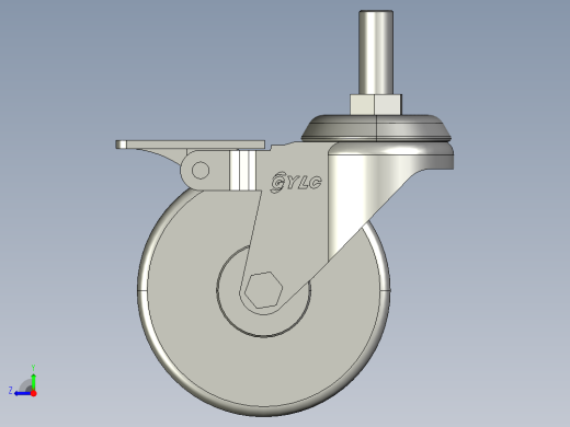 GY-3寸万向螺杆 TPR轮带刹轮[GY-3]右视缩略图
