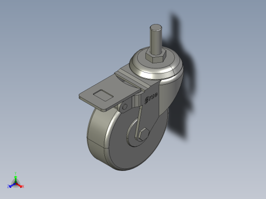 GY-3寸万向螺杆 TPR轮带刹轮[GY-3]正等轴测缩略图