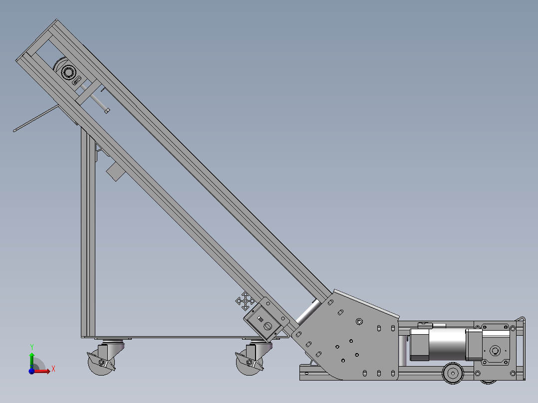 爬坡皮带输送机前视图