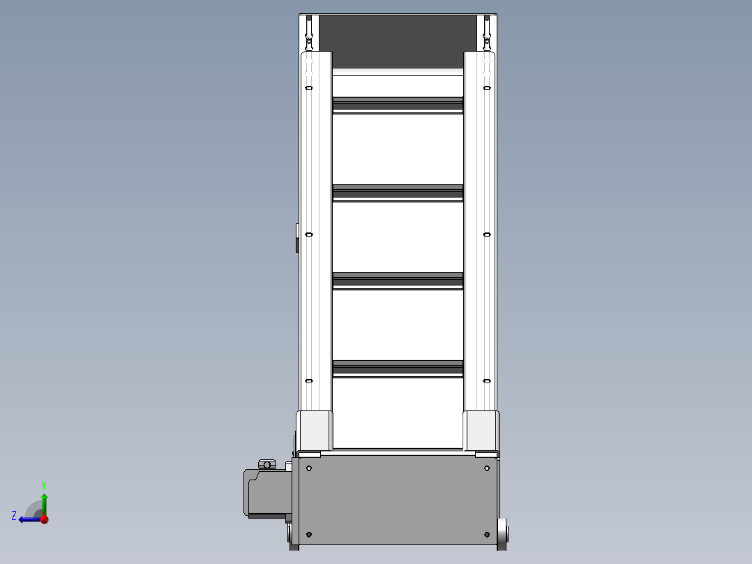 爬坡皮带输送机右视图