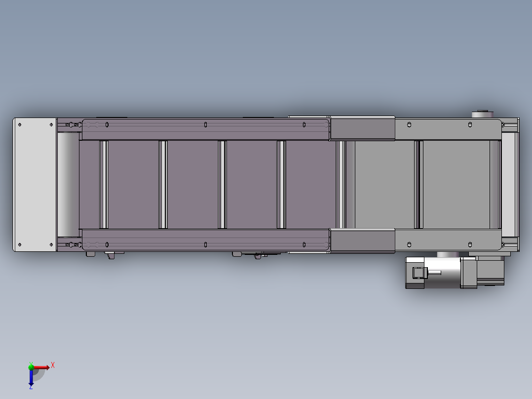爬坡皮带输送机俯视图