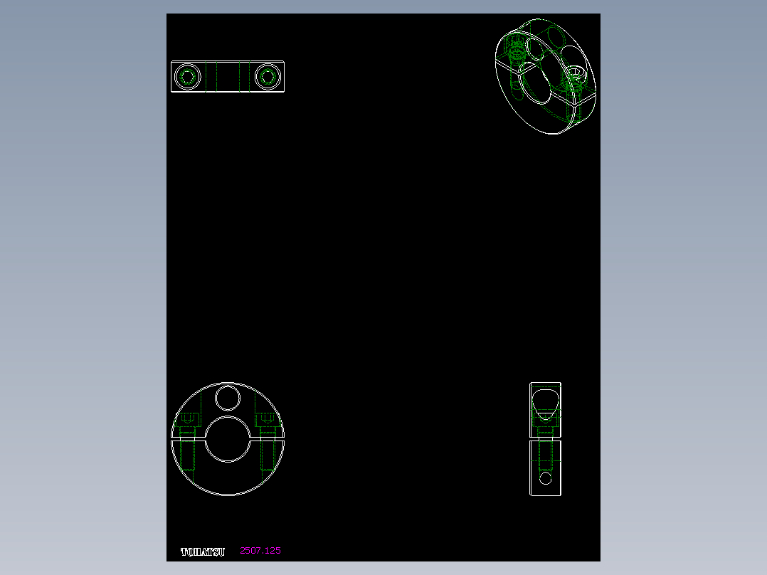 軸環2507-2D多系列多零件图纸模型