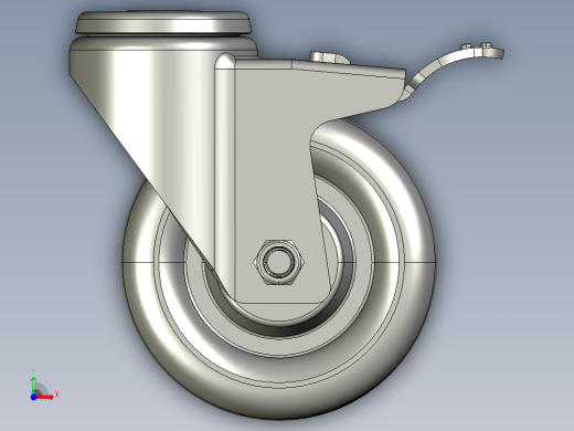 标准脚轮-WH-5084H-76 4in SWIVEL BRAKE BOLT HOLE H=129前视缩略图