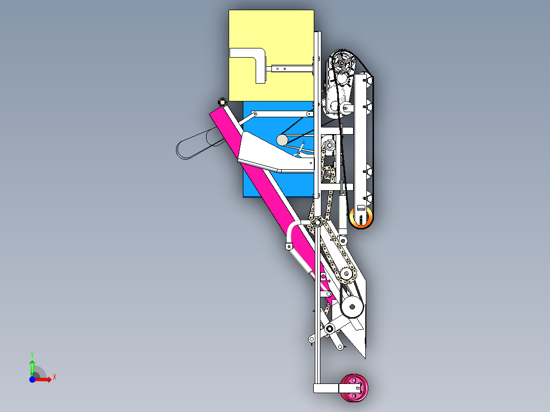 普通绿叶蔬菜履带式自走收获机含三维二维说明书前视图
