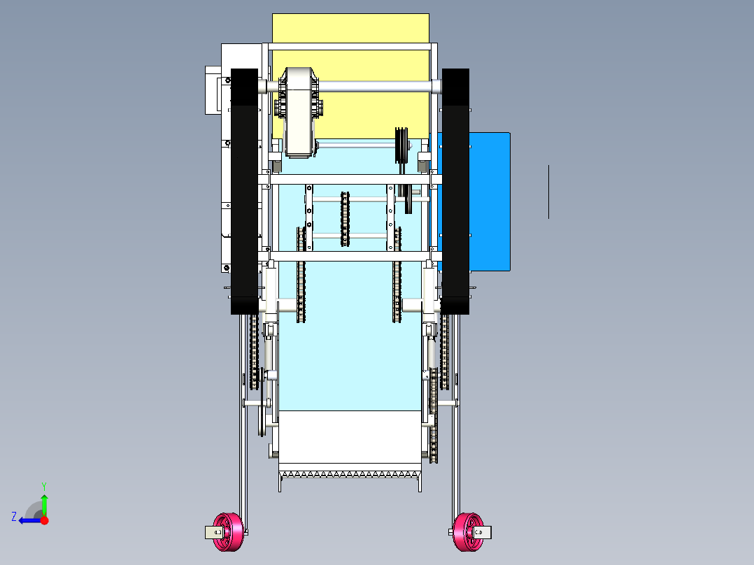 普通绿叶蔬菜履带式自走收获机含三维二维说明书右视图