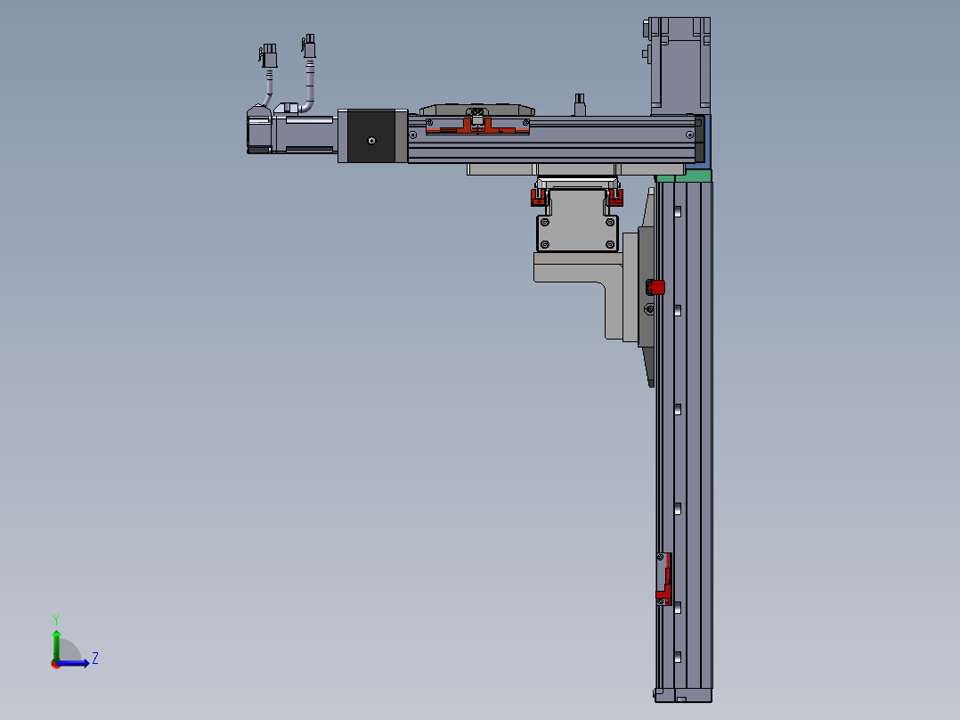 2-单轴，双轴，三轴直线模组配置模型左视图