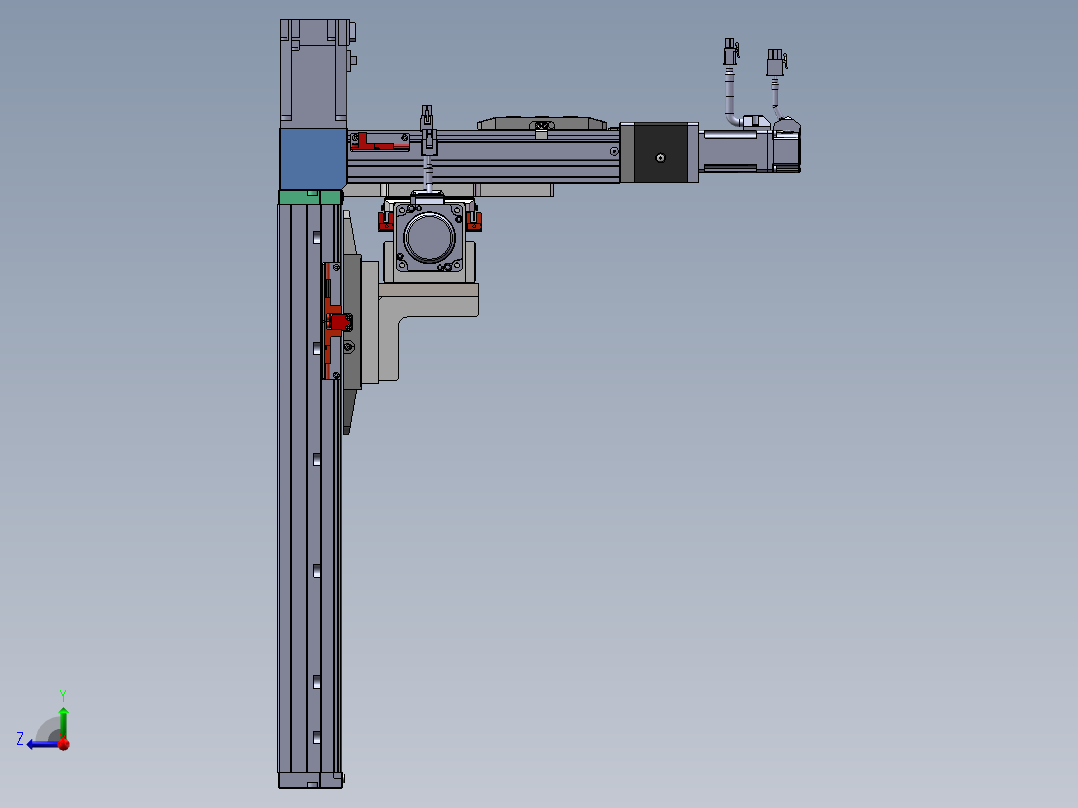 2-单轴，双轴，三轴直线模组配置模型右视图