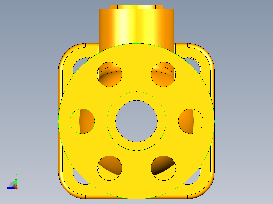 UG球阀装配图右视图