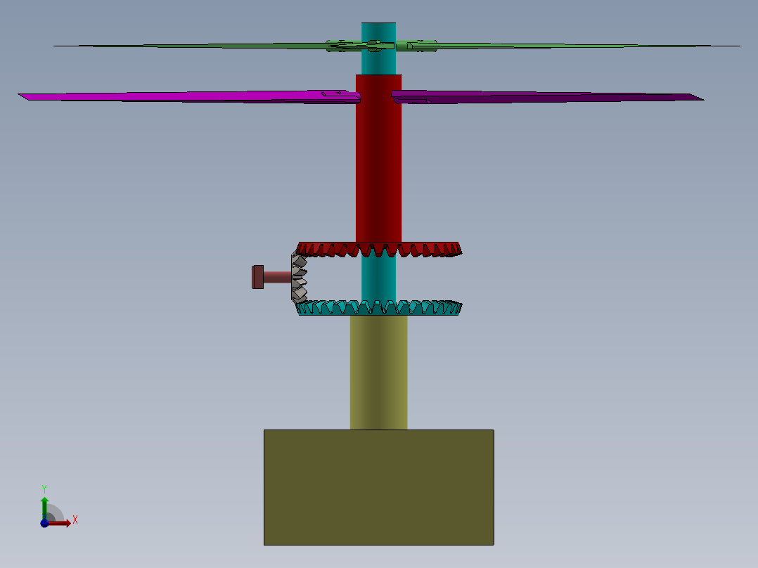 反向旋转螺旋桨前视图