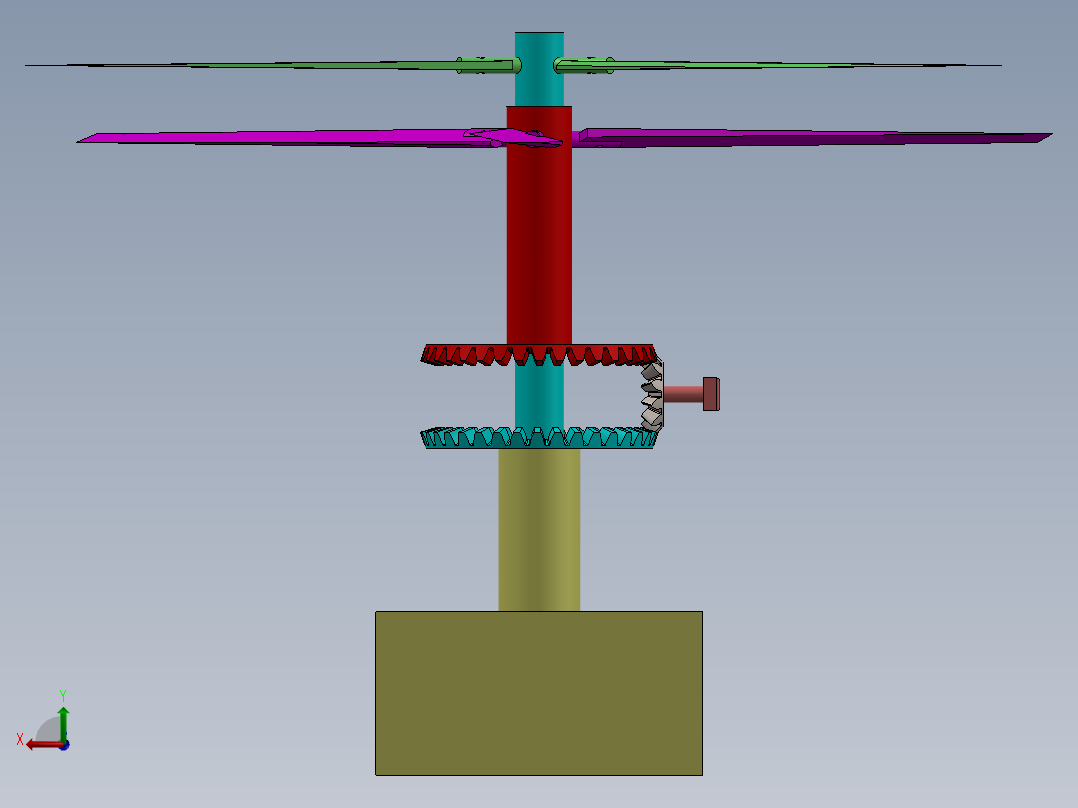 反向旋转螺旋桨后视图