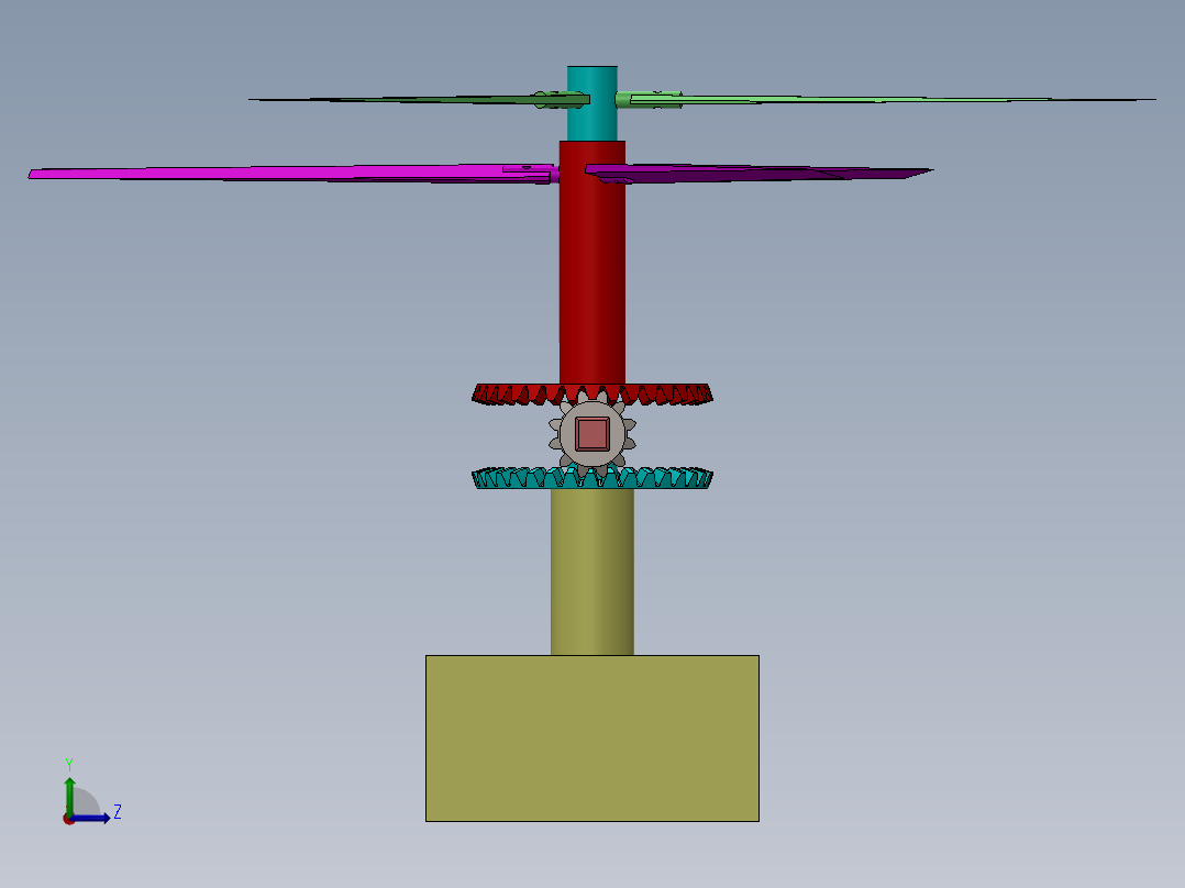 反向旋转螺旋桨左视图