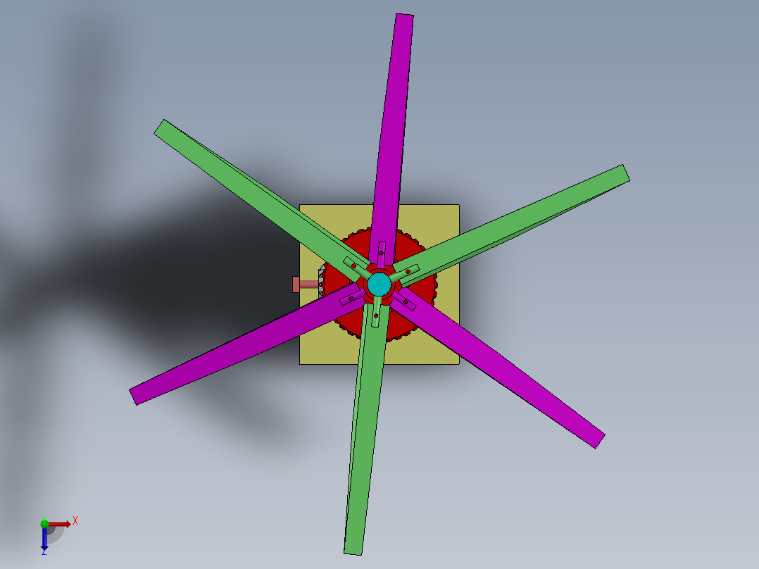 反向旋转螺旋桨俯视图