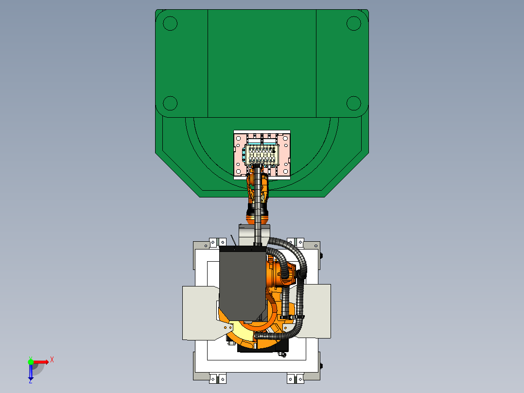 注塑机上下了取料设计俯视图