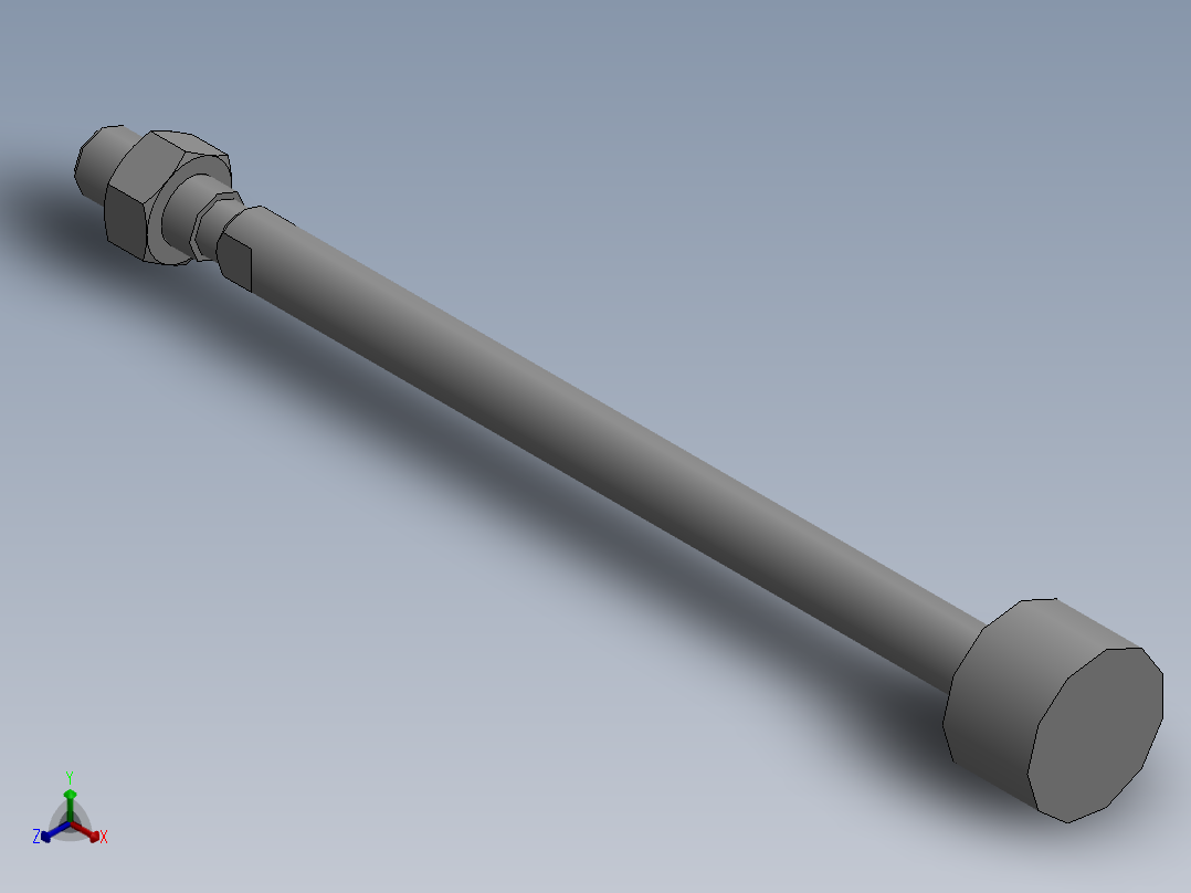标准气缸 亚德客 MI20x50SU-导杆正等轴测图