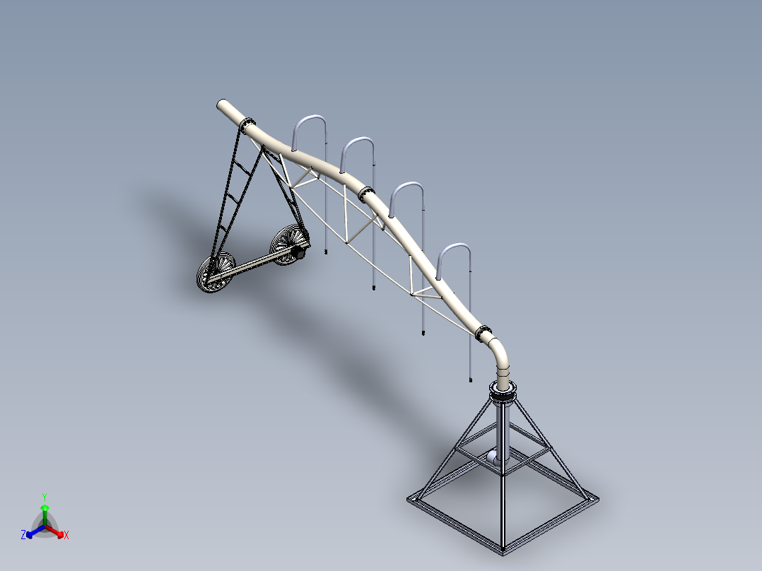 农业机械、播种机(145)正等轴测图