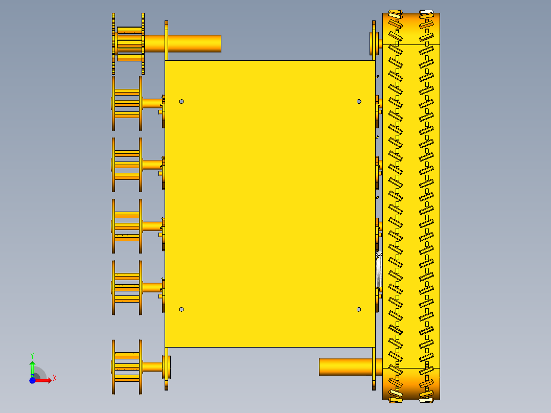 履带小车底盘前视图