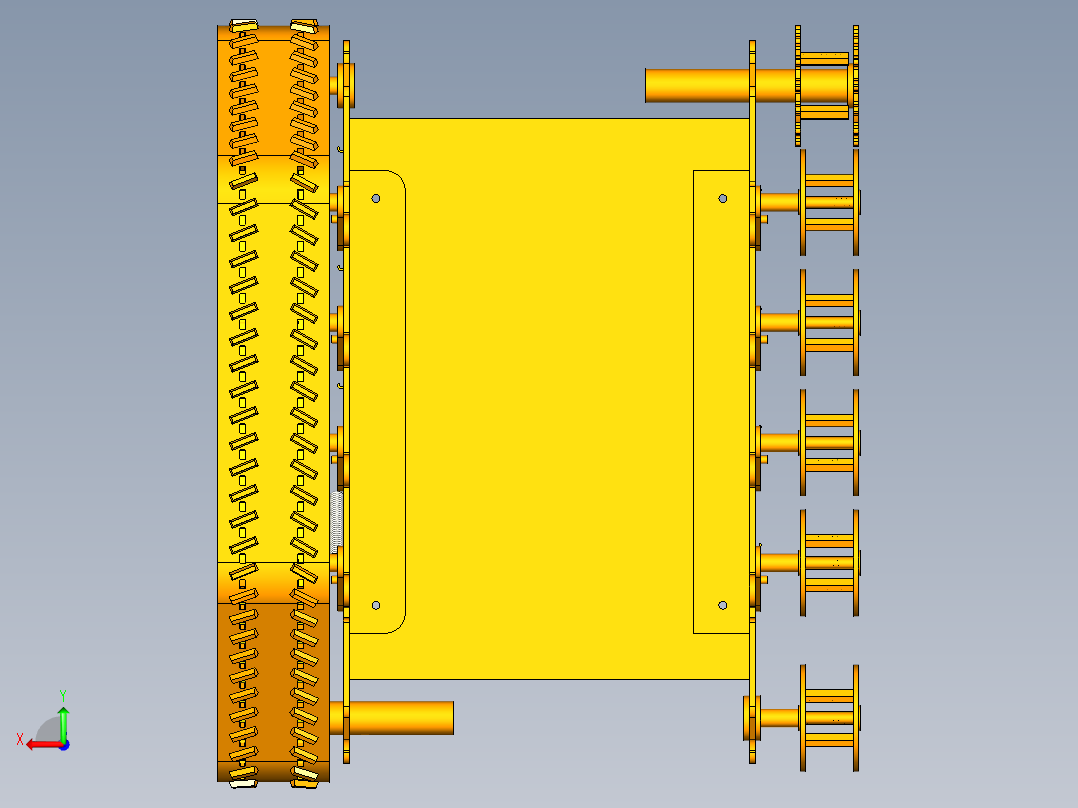 履带小车底盘后视图