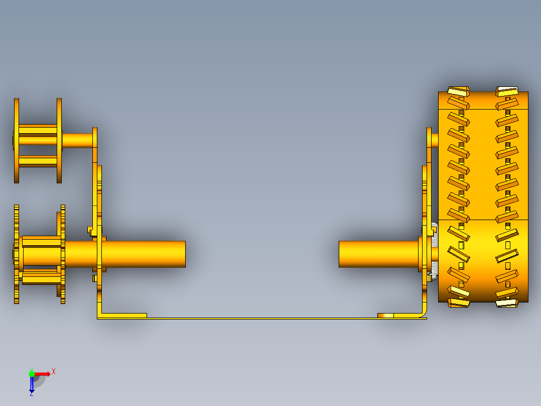 履带小车底盘俯视图