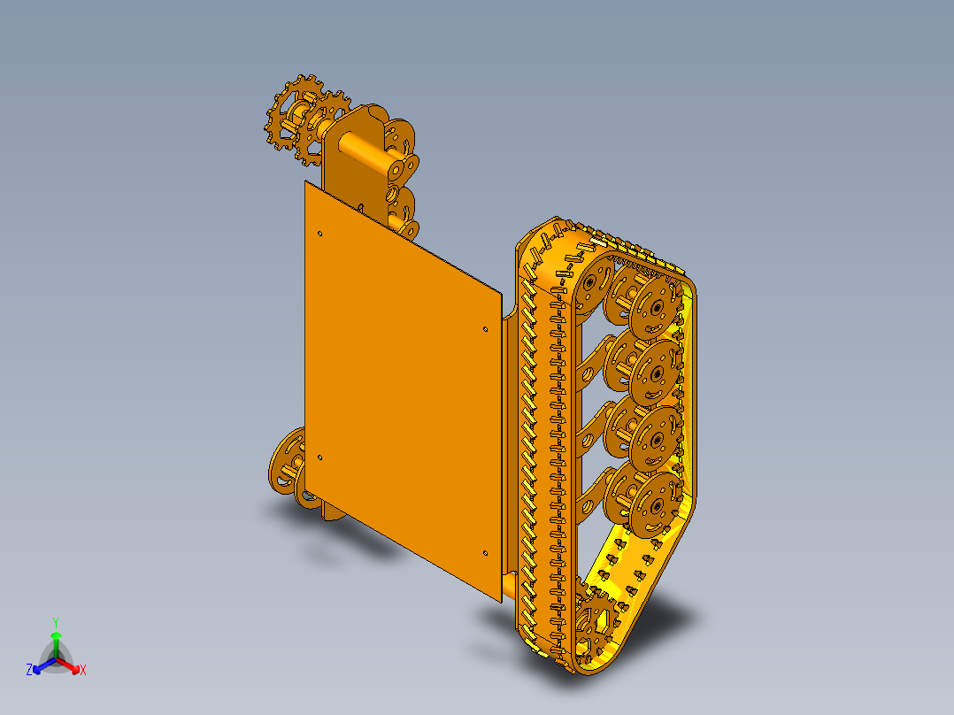 履带小车底盘正等轴测图