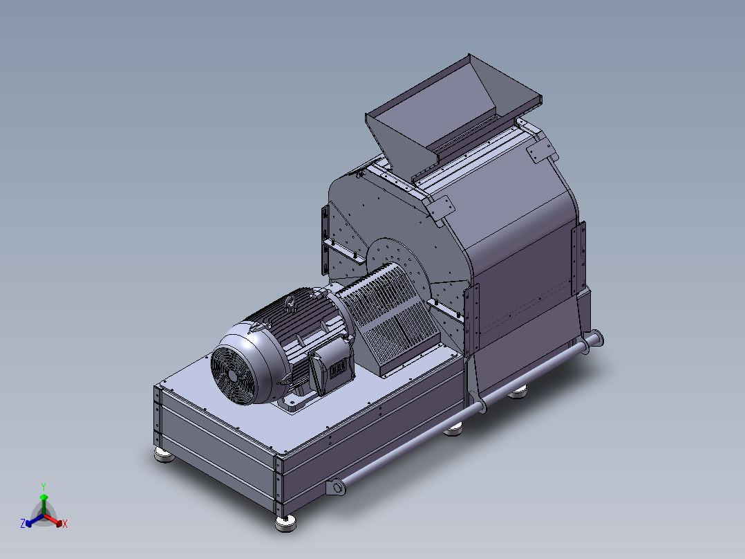 破碎机、锤式破碎机正等轴测图