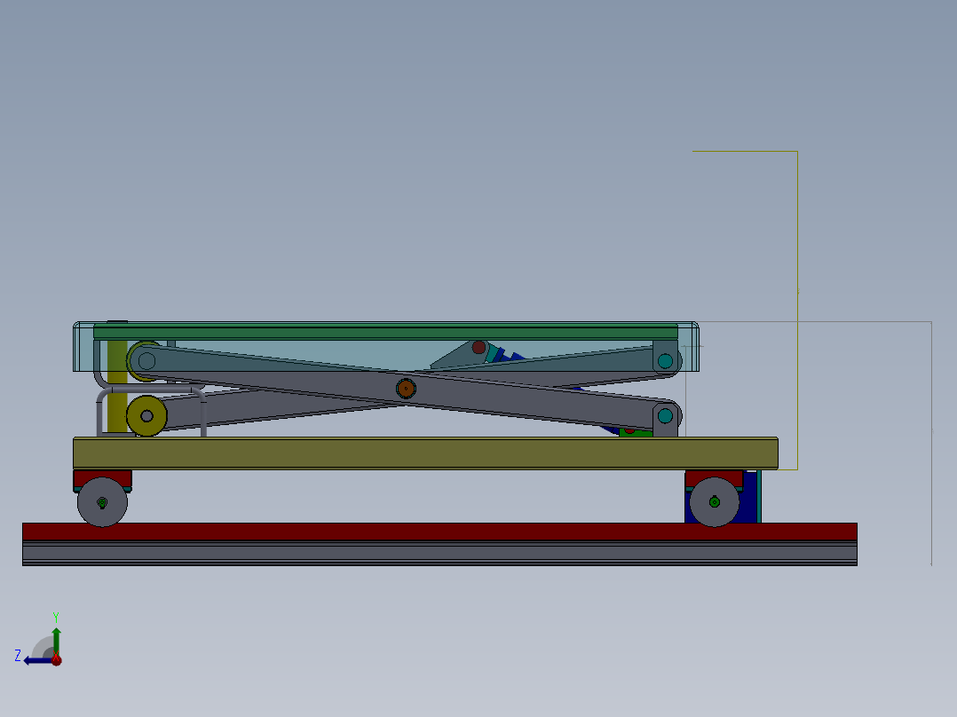 剪叉式升降机 、剪叉式升降机_工业液压升降平台右视图