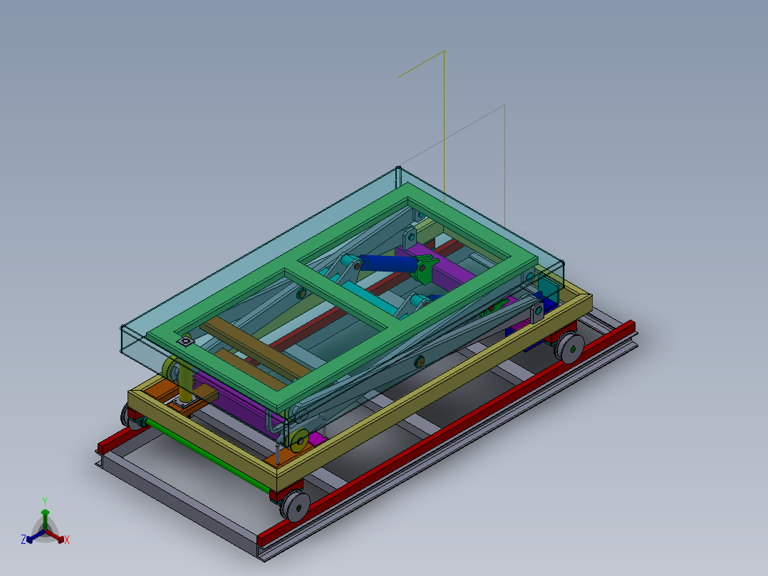 剪叉式升降机 、剪叉式升降机_工业液压升降平台正等轴测图