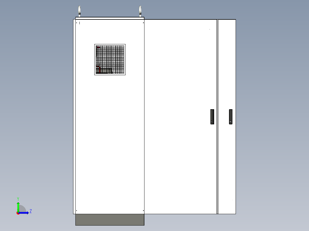 三柜组装双电源630A软启动控制柜 55427左视图