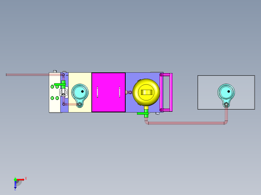 加工类冷却液过滤系统俯视图