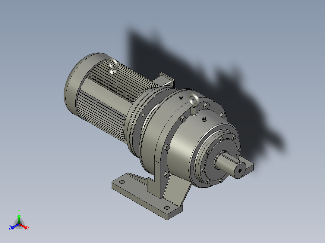 BWD型单级摆线针轮减速电机BWD3-87-Y3-4P-M1-1正等轴测图