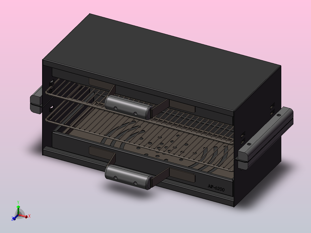 BBQ户外烧烤架主视图